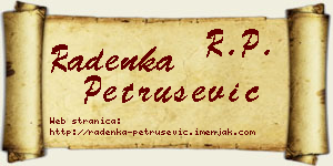 Radenka Petrušević vizit kartica